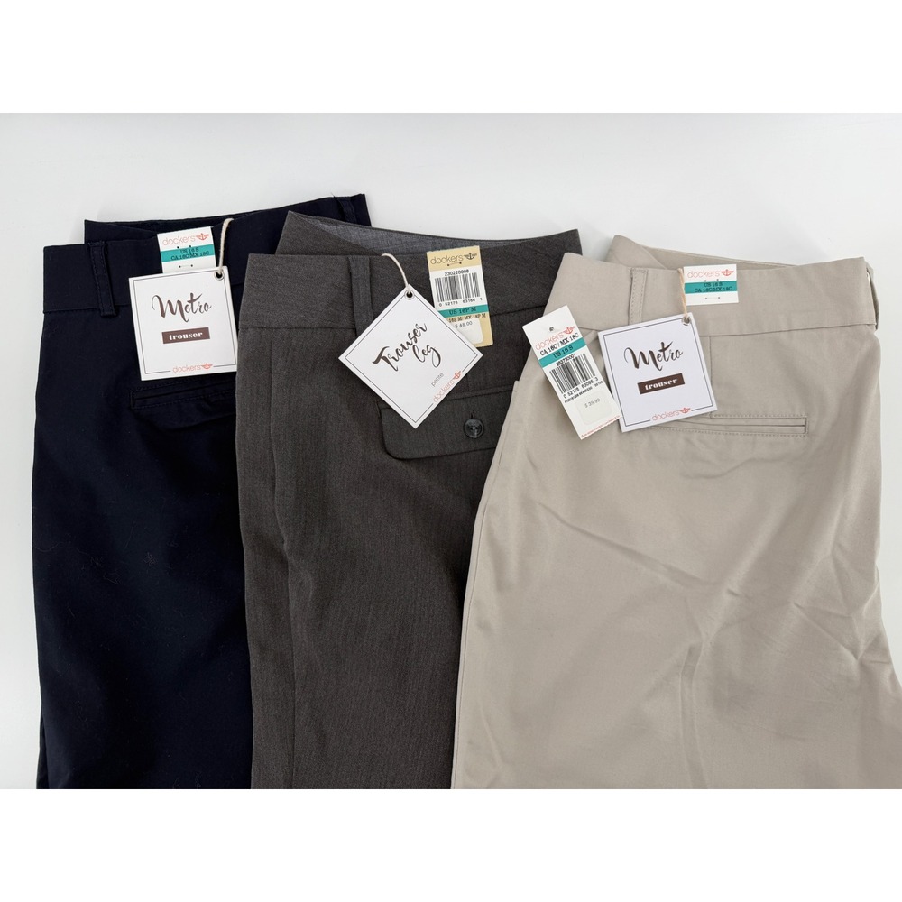 Lot 3 Dockers Womens Truly Slimming Metro Trouser Pants Size 16 Short Petite - Picture 9 of 9